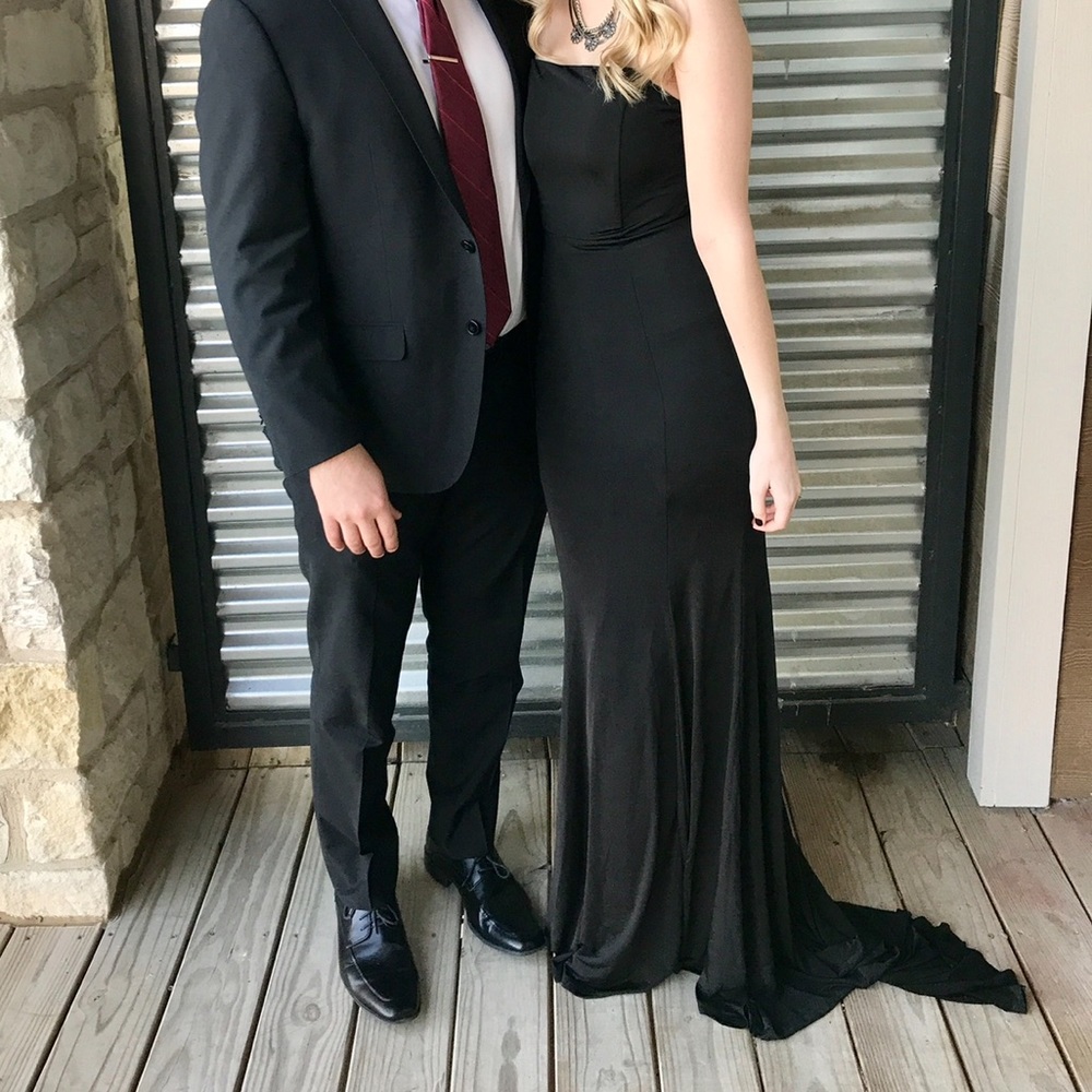 Black Strapless Fishtail Formal Dress